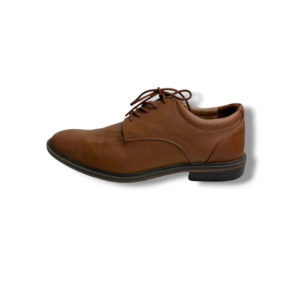 Goodfellow & Co Mens Brown Faux Leather Derby Dress Shoes 10.5 F00411899‎